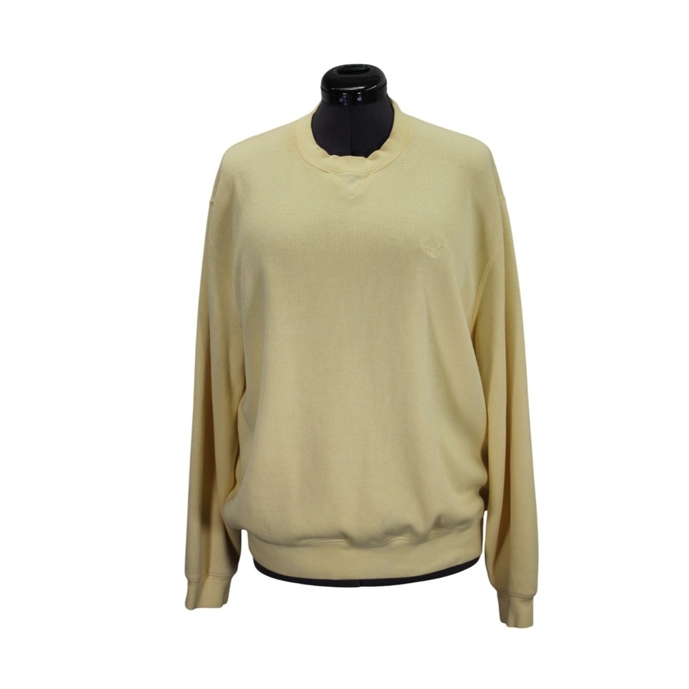 Faconnable Pullover Sweater‎ Men's Large V-Notch Crew Neck Tight Knit Preppy